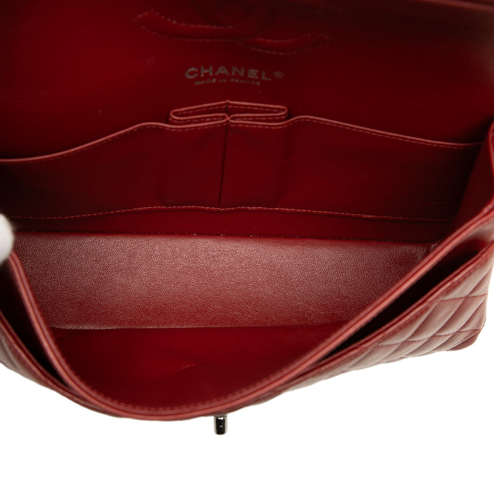 Chanel Classic Double rabat Moyen Cuir d'agneau Rouge