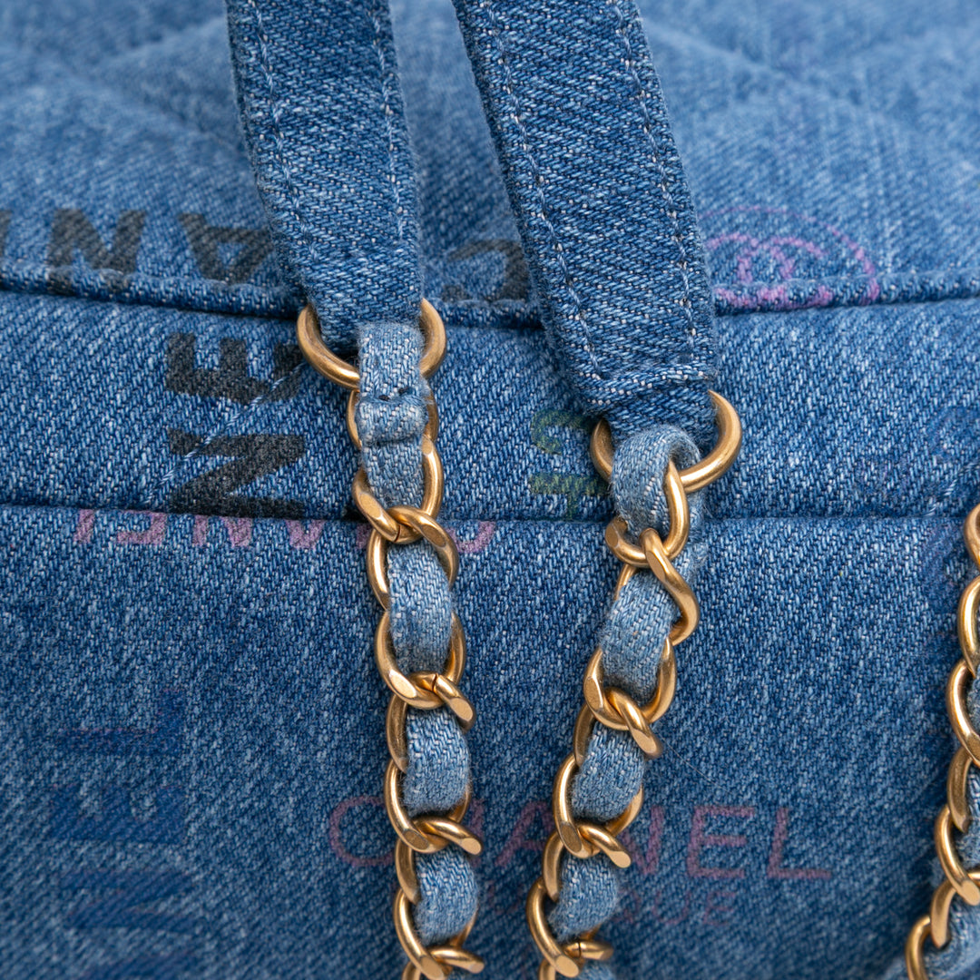 Medium Quilted Denim Mood Flap Blue - Gaby Paris