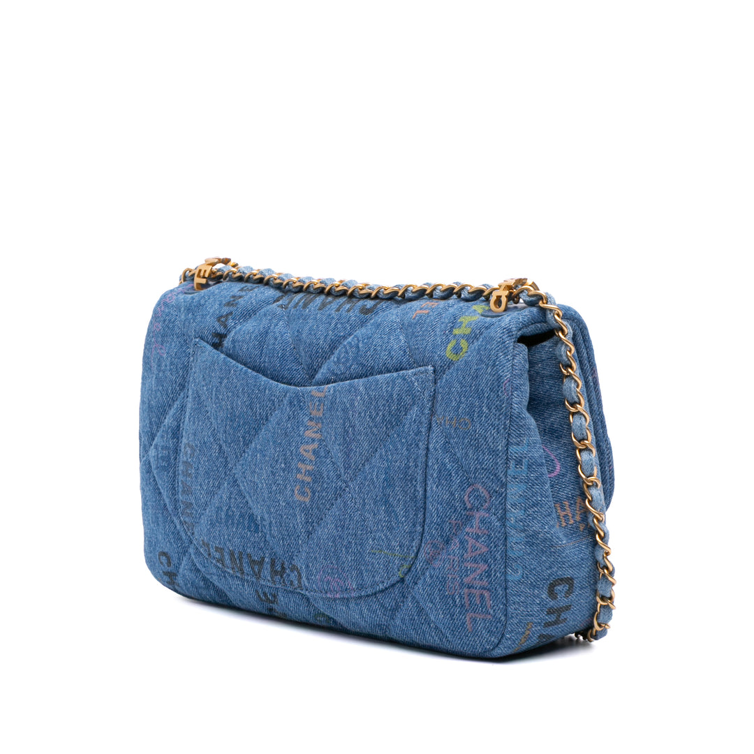 Medium Quilted Denim Mood Flap Blue - Gaby Paris