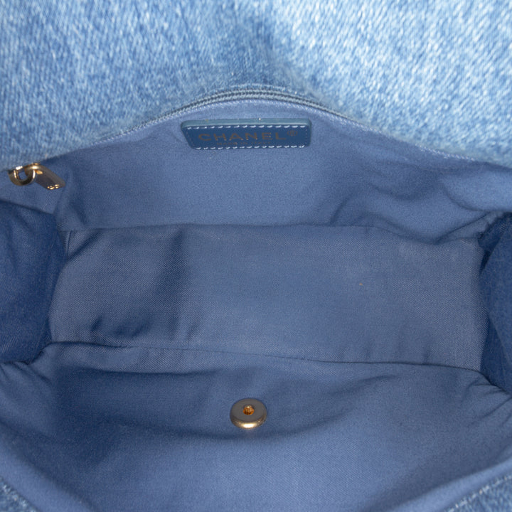 Medium Quilted Denim Mood Flap Blue - Gaby Paris