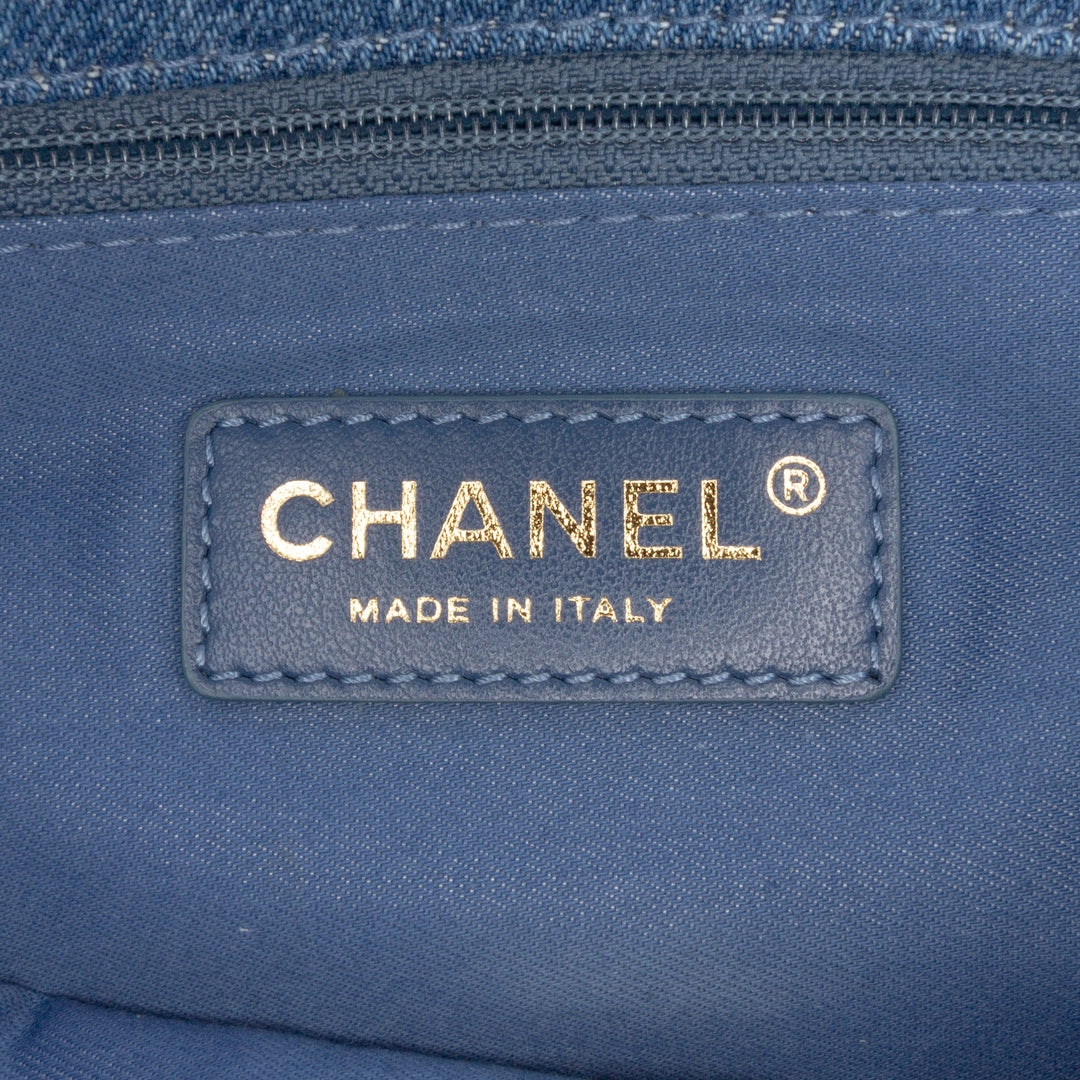Medium Quilted Denim Mood Flap Blue - Gaby Paris