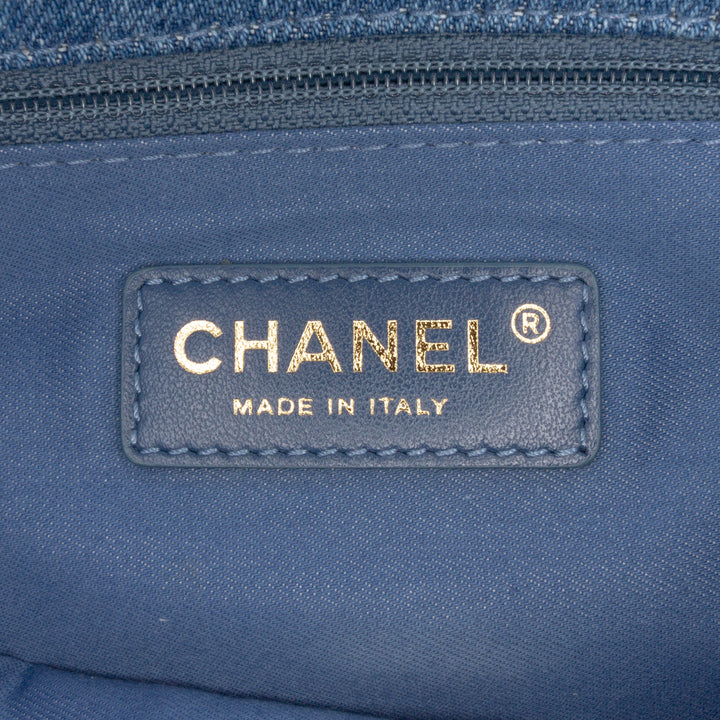 Medium Quilted Denim Mood Flap Blue - Gaby Paris