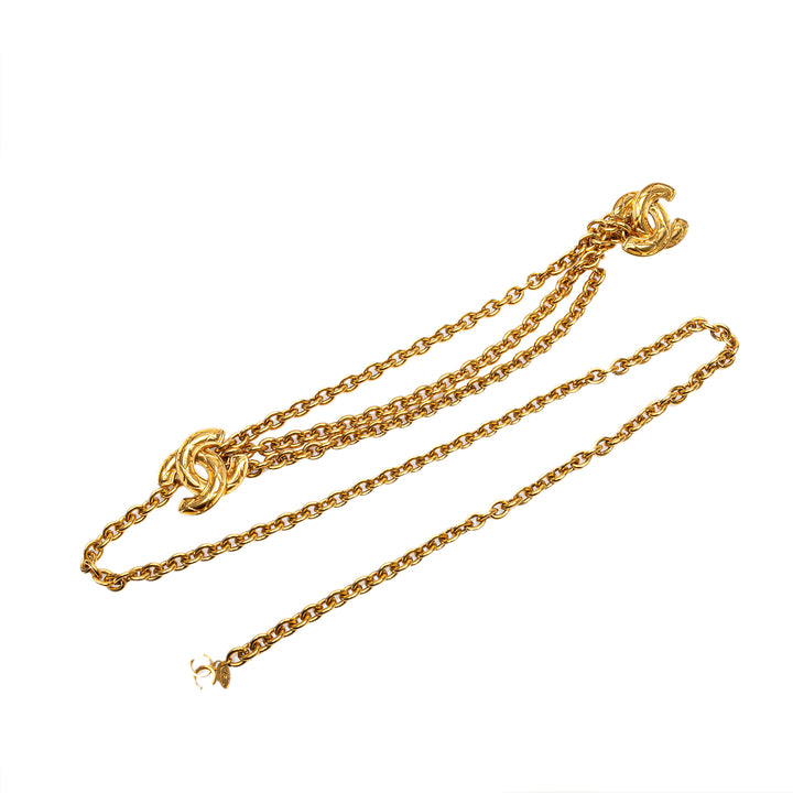 Gold Plated CC Triple Chain Belt Gold - Gaby Paris