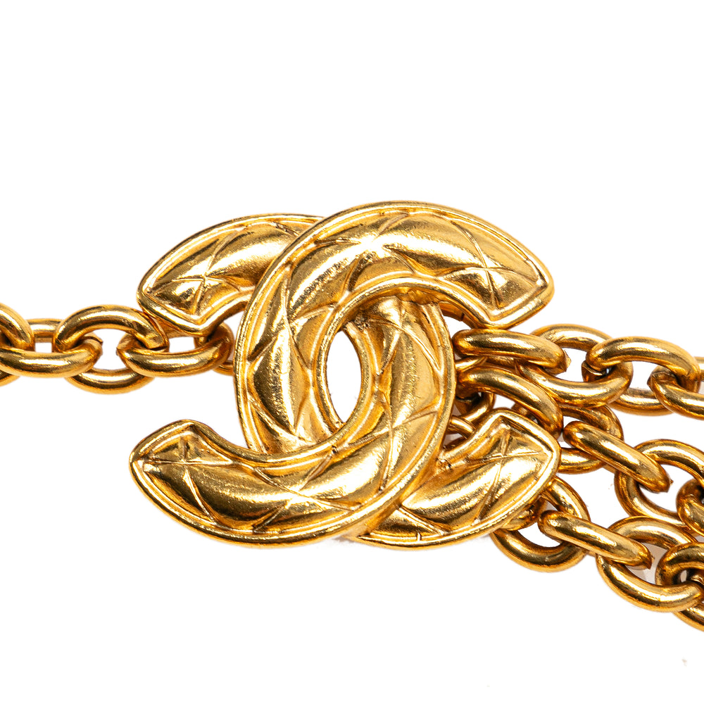 Gold Plated CC Triple Chain Belt Gold - Gaby Paris