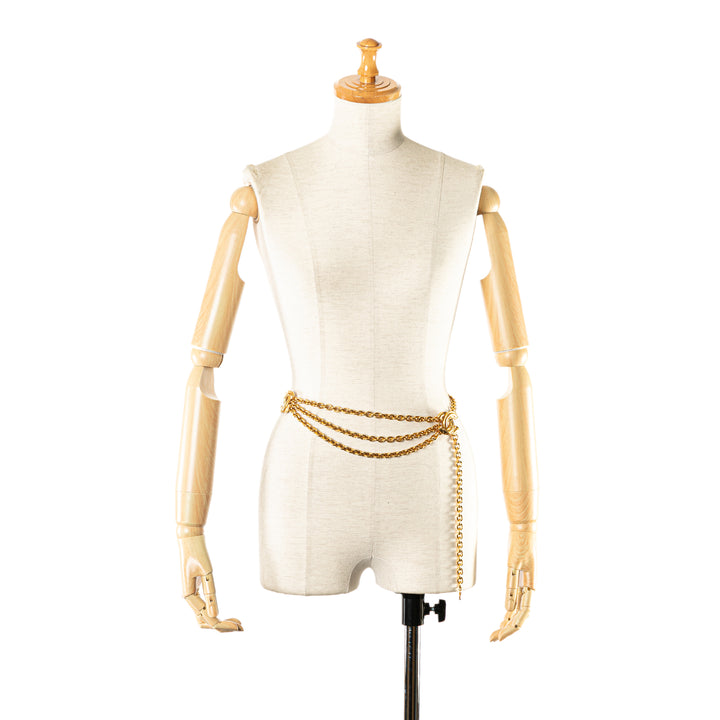 Gold Plated CC Triple Chain Belt Gold - Gaby Paris