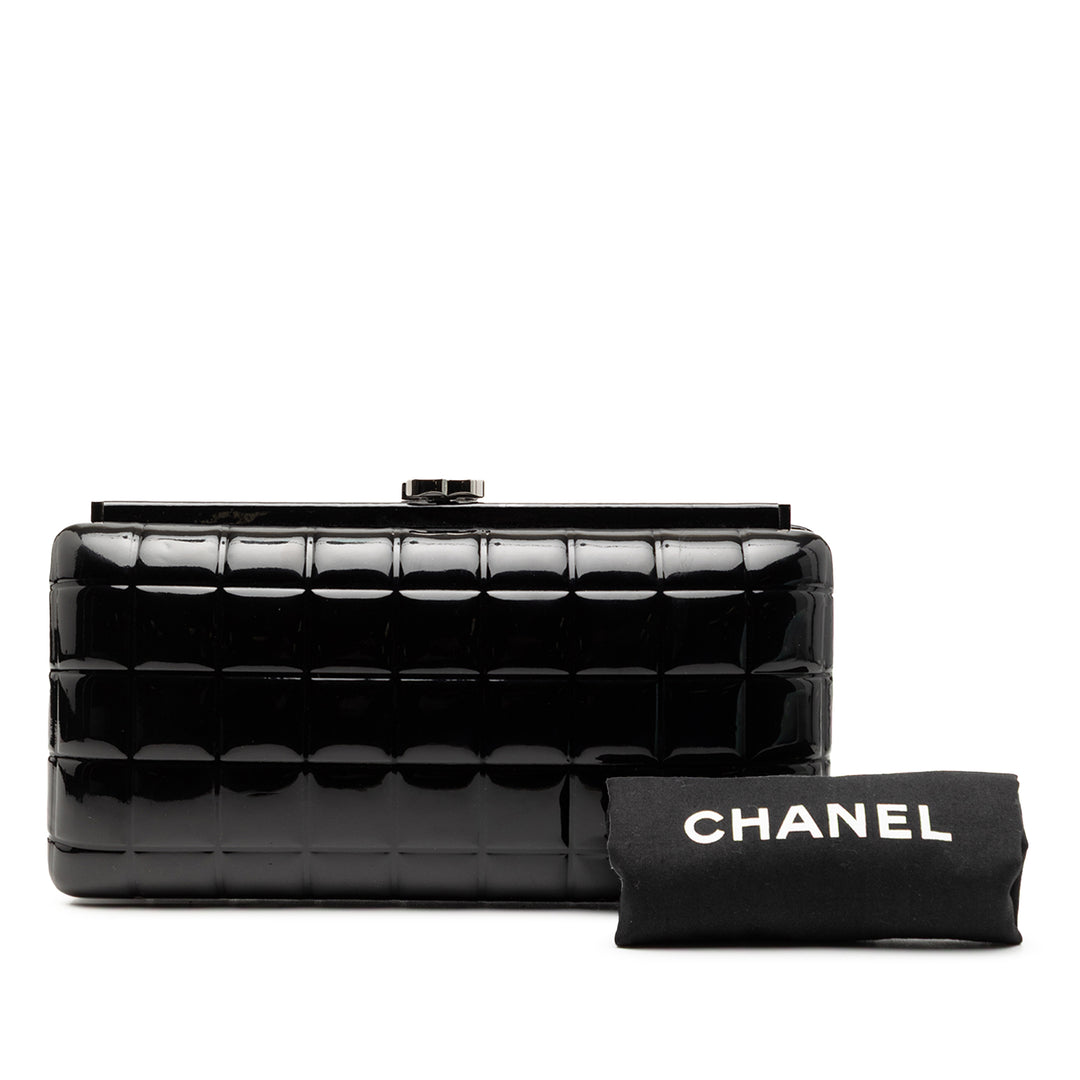 Chanel CC Chocolate Bar Cuir verni Frame Pochette – GABY PARIS Authentique