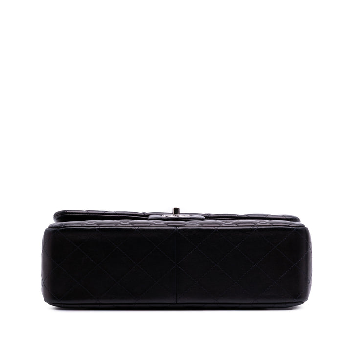 Jumbo Classic Lambskin Double Flap Blue - Gaby Paris