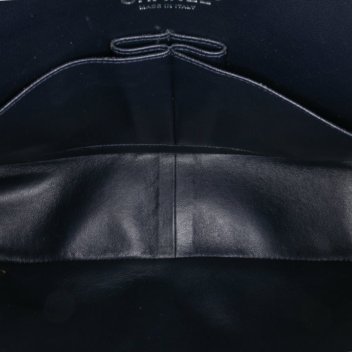 Jumbo Classic Lambskin Double Flap Blue - Gaby Paris