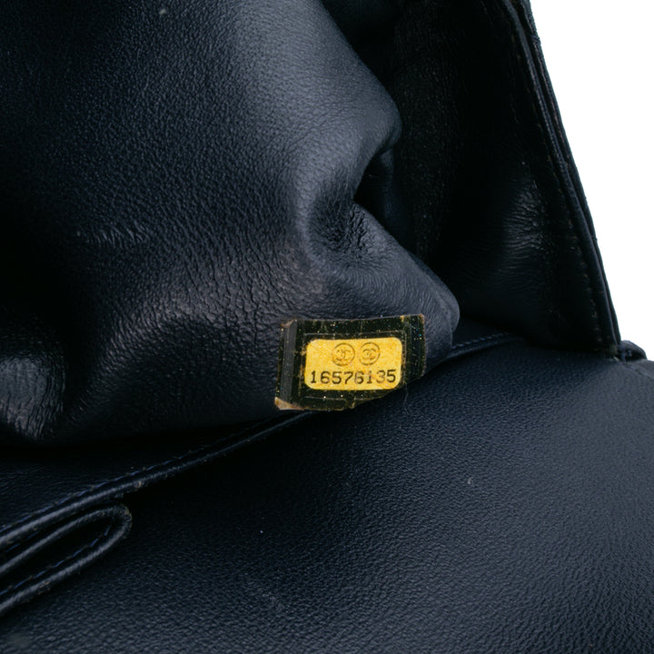 Jumbo Classic Lambskin Double Flap Blue - Gaby Paris