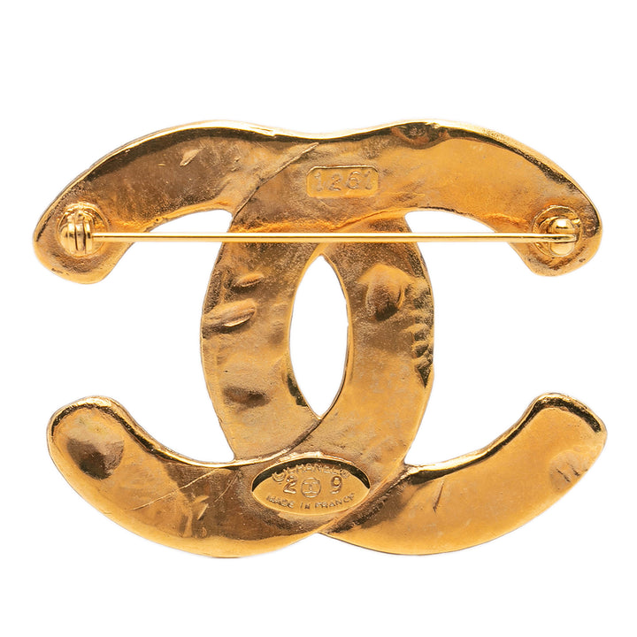 Chanel CC plaqué Matelassé Diamond Broche