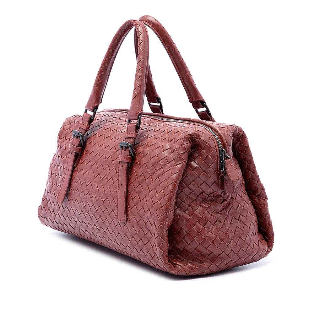 Bottega Veneta Sac à main Intrecciato Boston nappa Rouge – vue 2 – GABY PARIS
