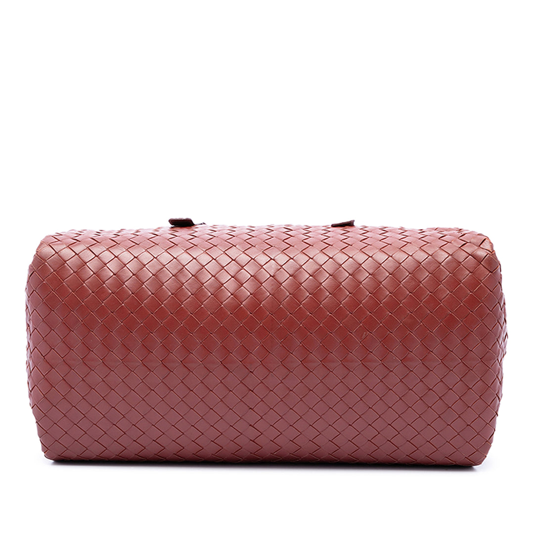 Bottega Veneta Sac à main Intrecciato Boston nappa Rouge – vue 3 – GABY PARIS