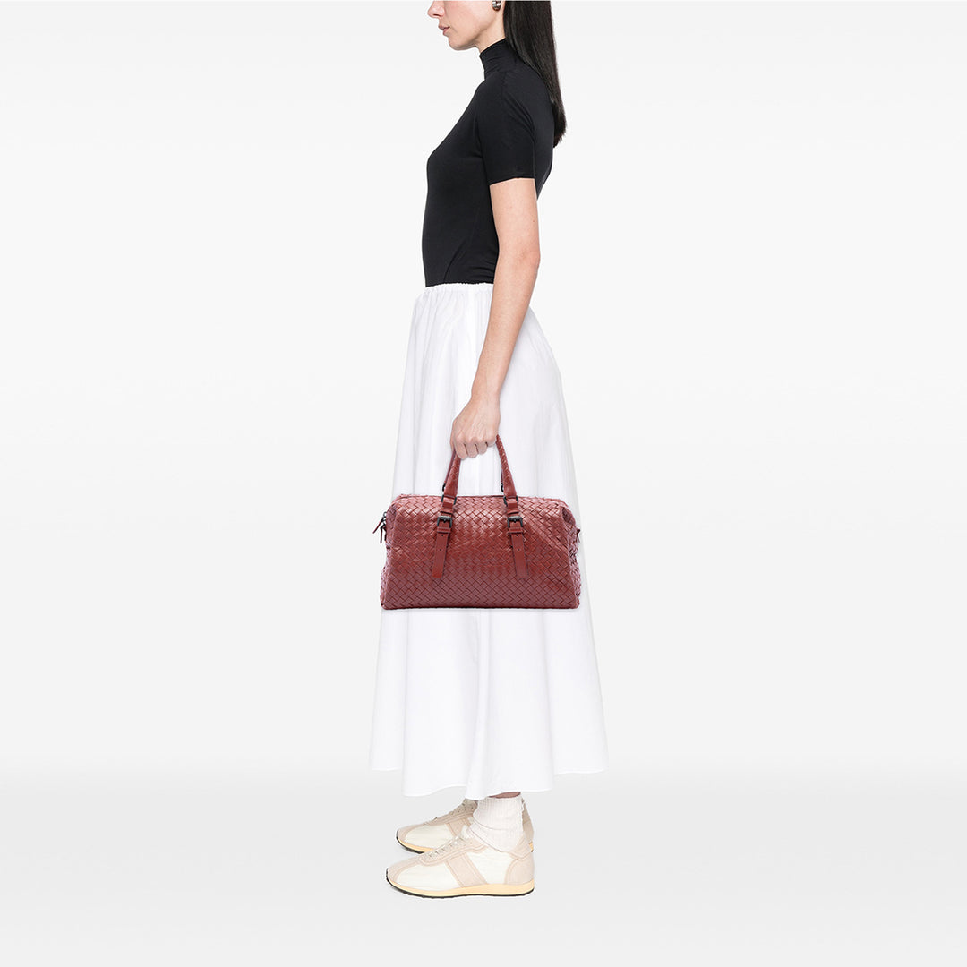 Bottega Veneta Sac à main Intrecciato Boston nappa Rouge – vue 6 – GABY PARIS