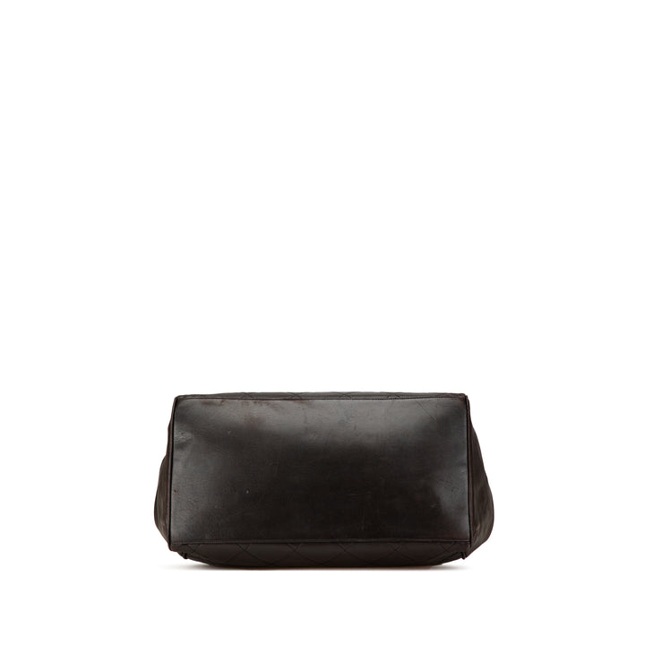 Quilted Lambskin Tassel Chain Shoulder Bag Black - Gaby Paris