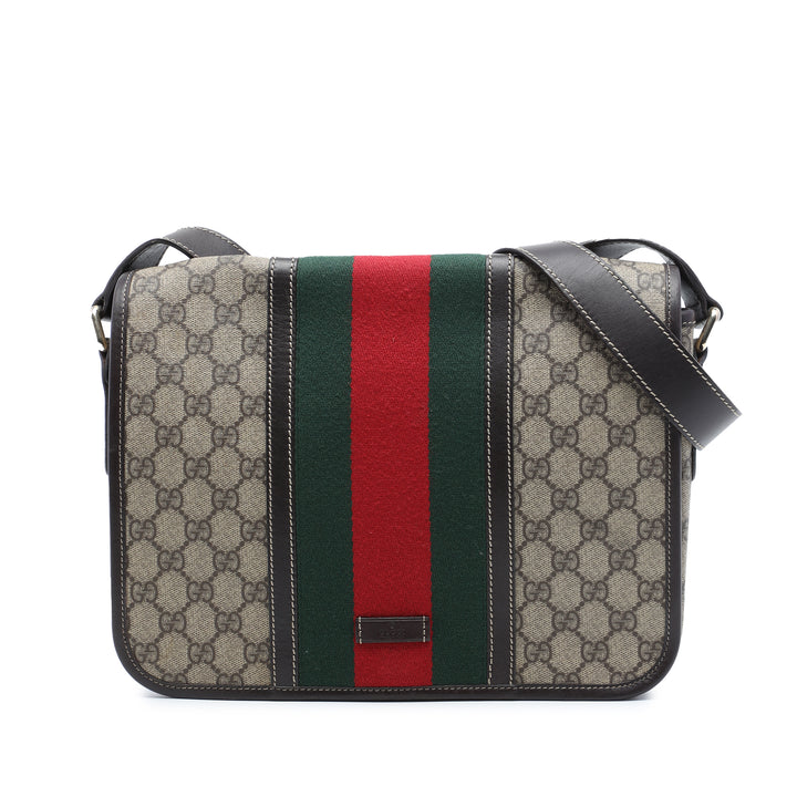 Gucci Sac bandoulière Web GG Supreme Beige – vue principale – GABY PARIS