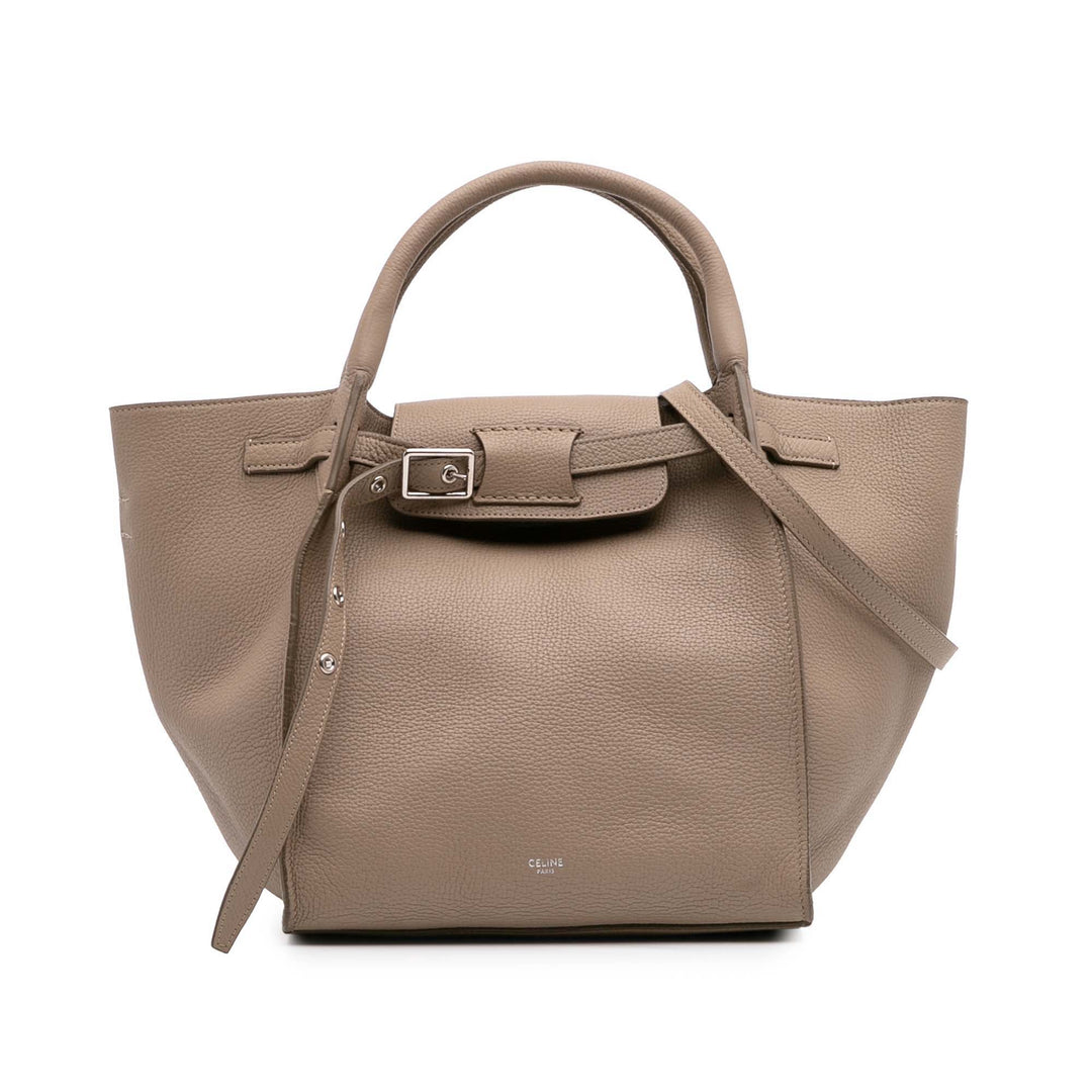 Small Grained Calfskin Big Bag Brown - Gaby Paris
