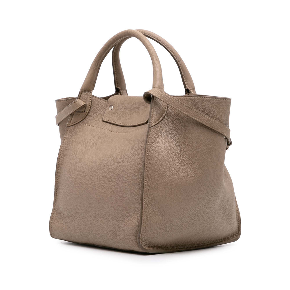 Small Grained Calfskin Big Bag Brown - Gaby Paris