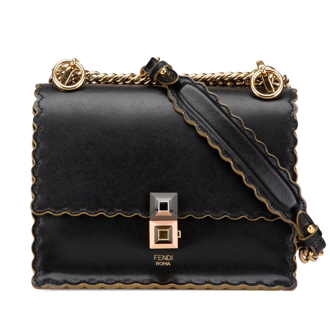 Small Leather Kan I Crossbody Black - Gaby Paris