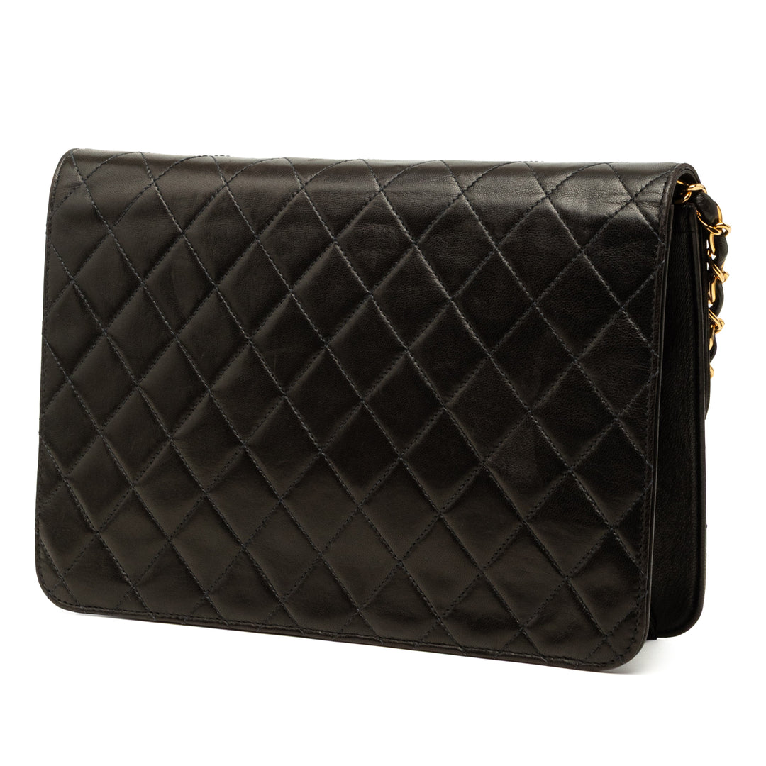 Chanel CC Matelassé Rabat simple Moyen Cuir d'agneau