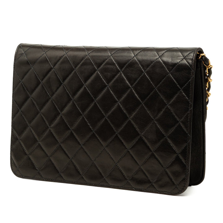 Chanel CC Matelassé Rabat simple Moyen Cuir d'agneau