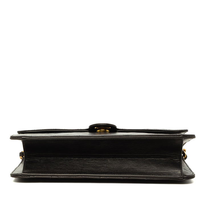 Chanel CC Matelassé Rabat simple Moyen Cuir d'agneau