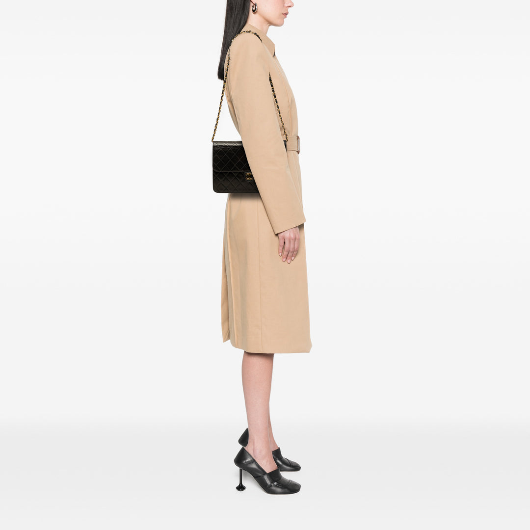 Chanel CC Matelassé Rabat simple Moyen Cuir d'agneau
