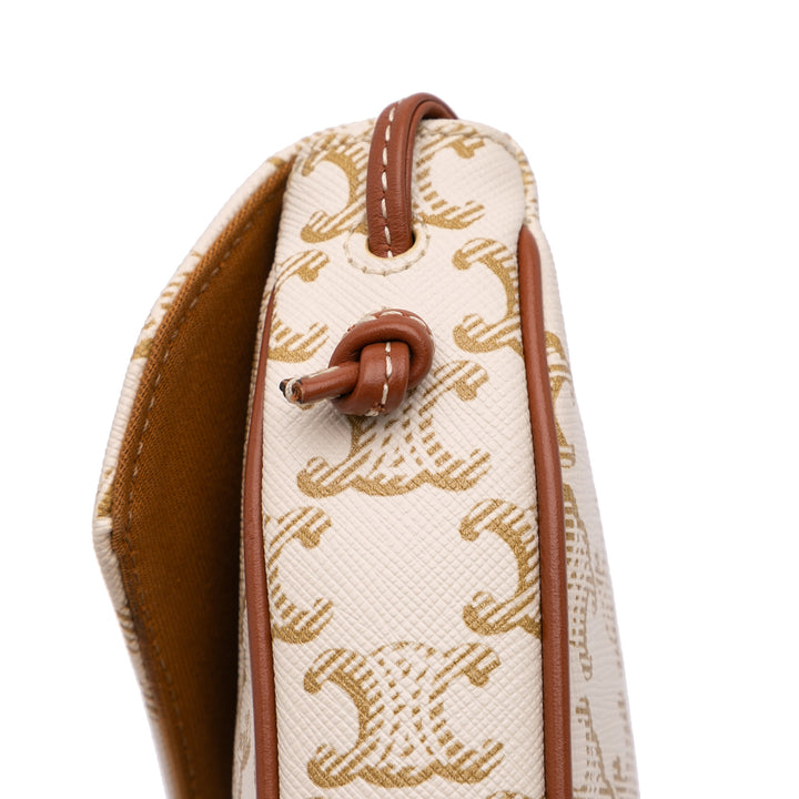 Coated Canvas Triomphe Triangle Crossbody White - Gaby Paris