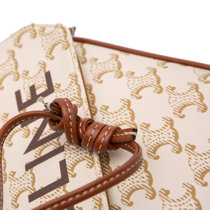 Coated Canvas Triomphe Triangle Crossbody White - Gaby Paris