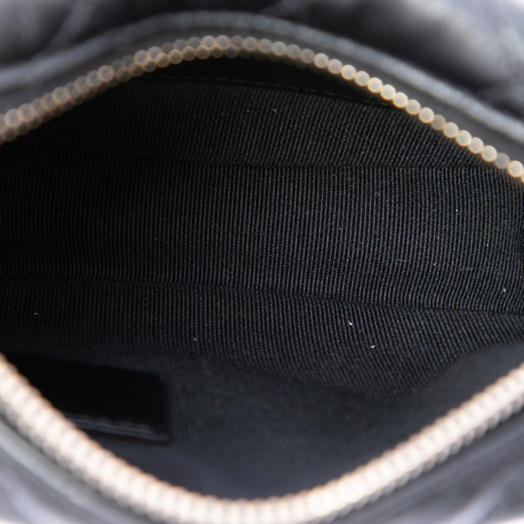Chanel Matelassé Sac rond à chaîne Pochette Mini Cuir d'agneau Noir – vue 4 – GABY PARIS