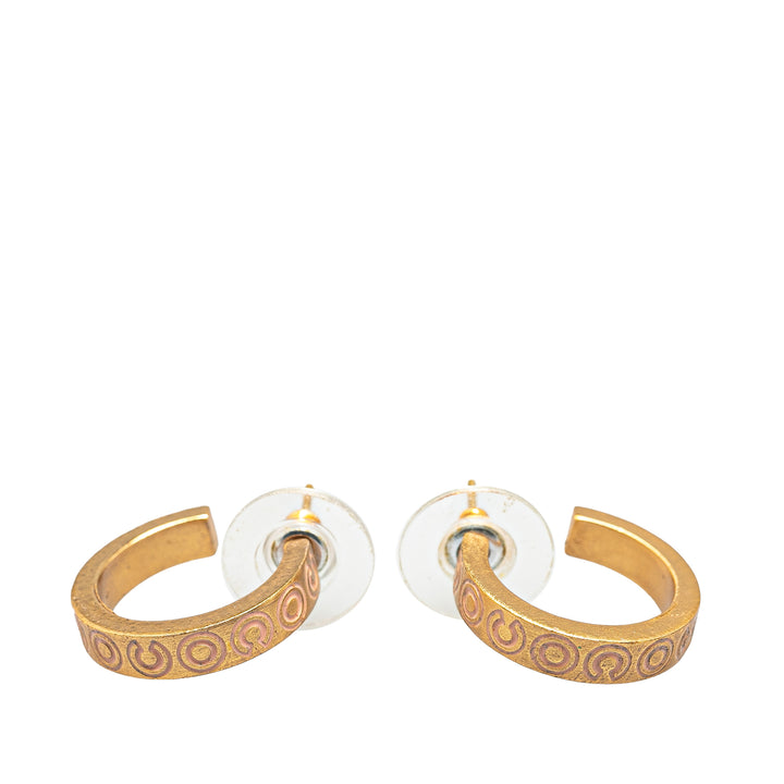 Gold Plated Coco Push Back Earrings Gold - Gaby Paris