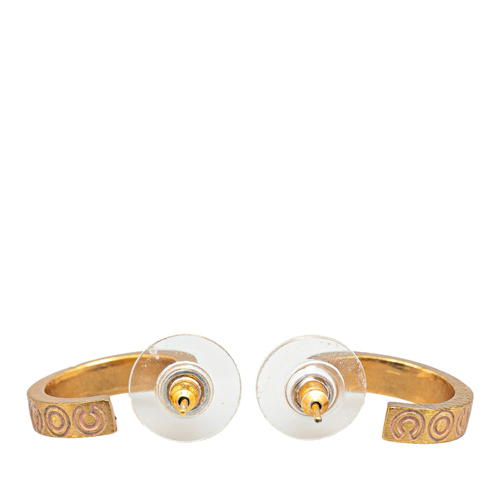 Gold Plated Coco Push Back Earrings Gold - Gaby Paris