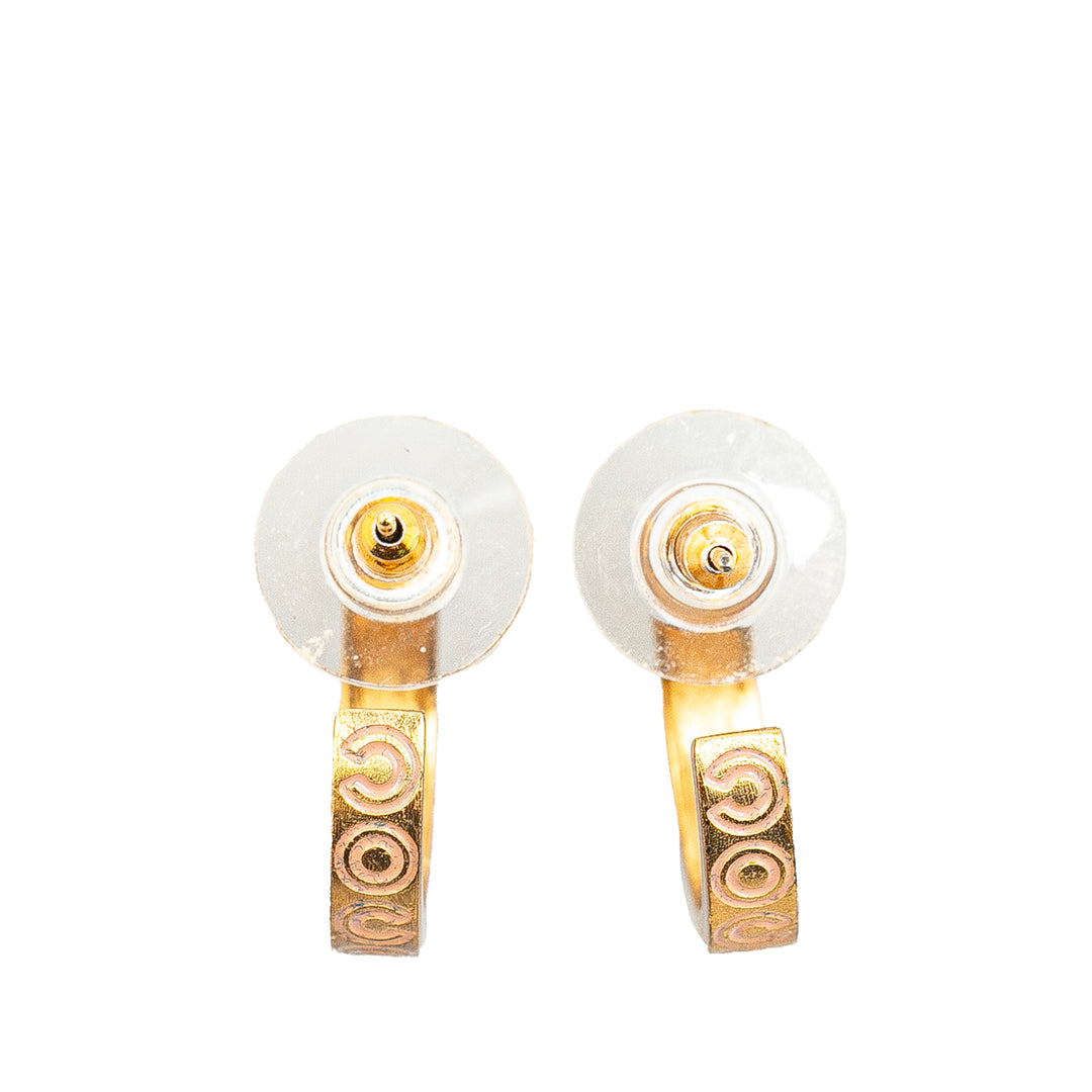 Gold Plated Coco Push Back Earrings Gold - Gaby Paris