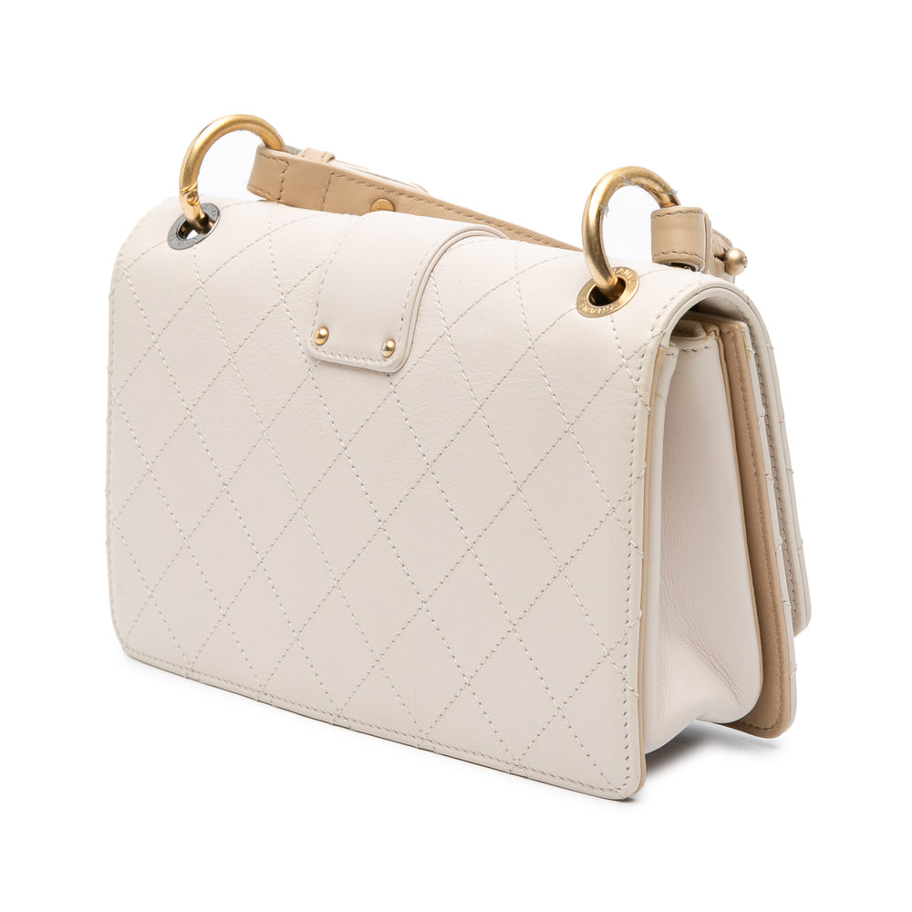 CC Stitched Calfskin Chain Flap White - Gaby Paris