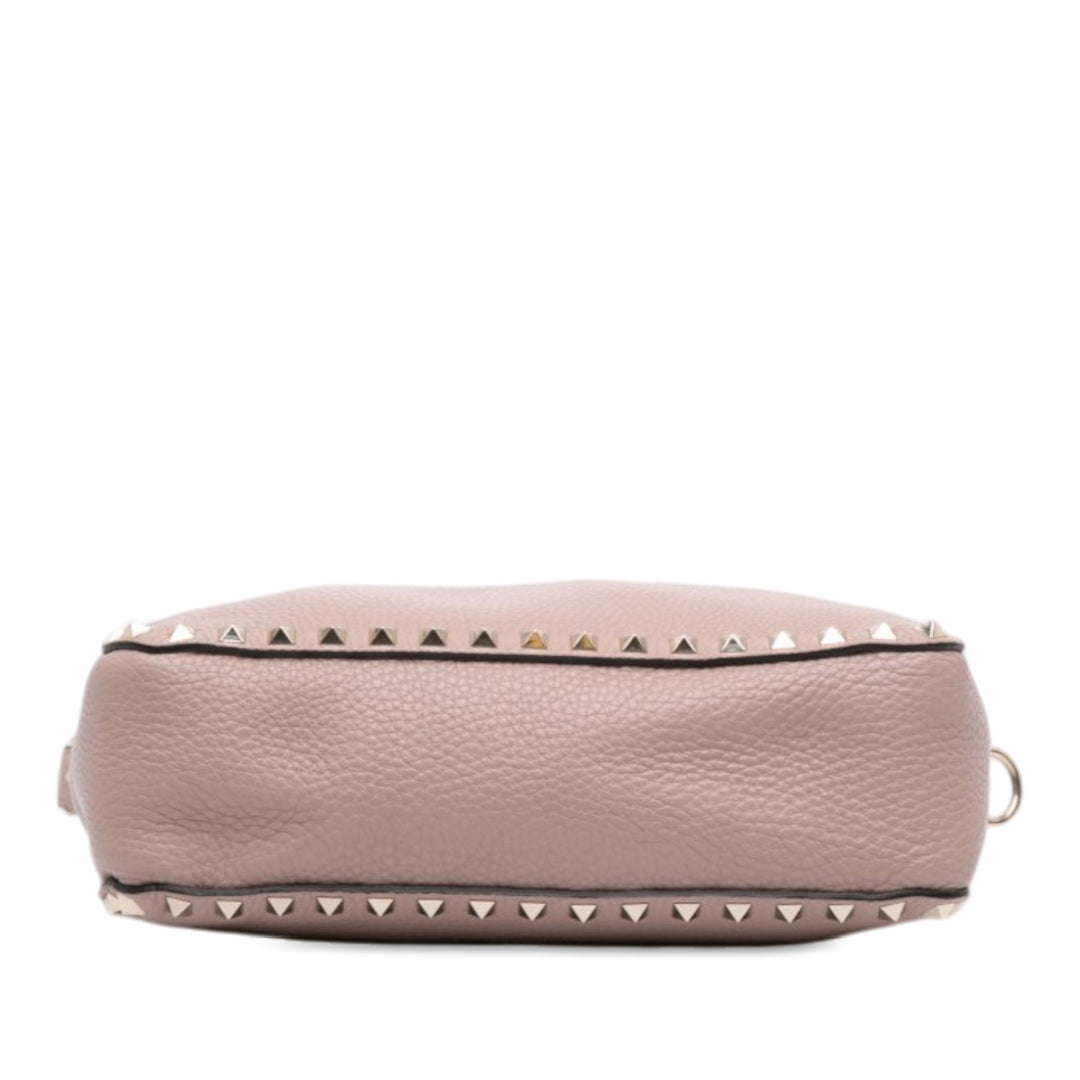 Valentino Grainy Rockstud Flip Lock Sac Messenger Petit Cuir de veau