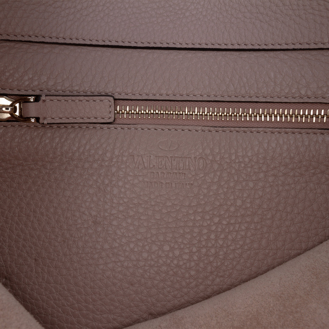 Valentino Grainy Rockstud Flip Lock Sac Messenger Petit Cuir de veau