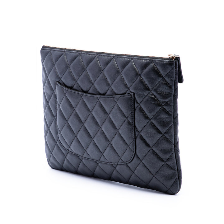 Chanel CC Matelassé Cuir d’agneau Pochette with Mini à rabat Purse