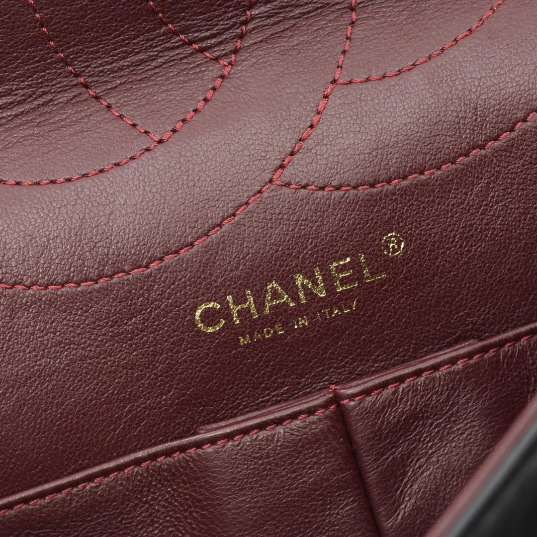 Reissue 2.55 Aged Calfskin Double Flap 226 Black - Gaby Paris