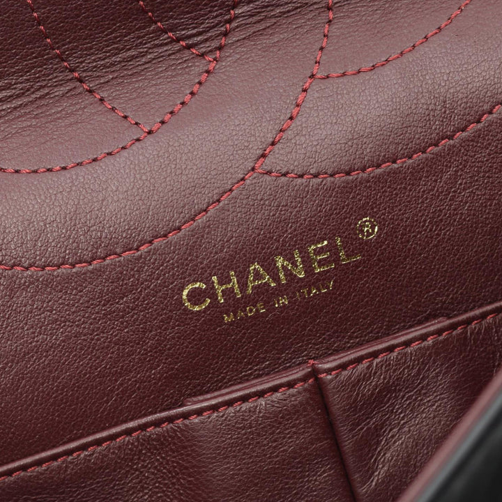 Reissue 2.55 Aged Calfskin Double Flap 226 Black - Gaby Paris