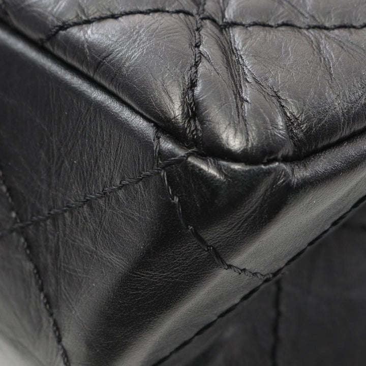Reissue 2.55 Aged Calfskin Double Flap 226 Black - Gaby Paris