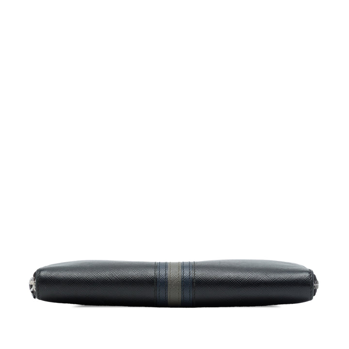 Rayé Portefeuille long zippé Saffiano Noir