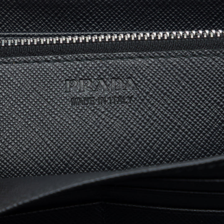 Rayé Portefeuille long zippé Saffiano Noir