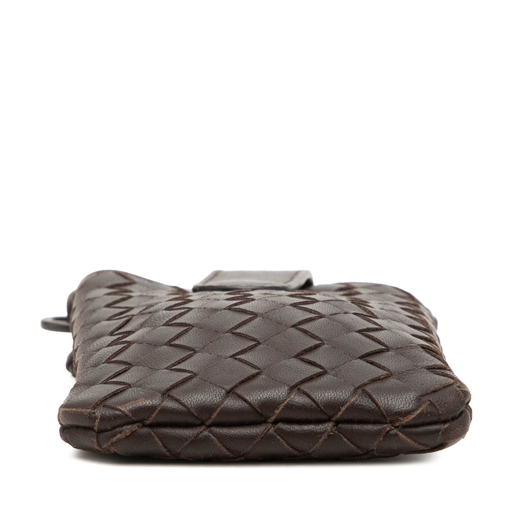 Bottega Veneta Étui téléphone Intrecciato nappa Marron – vue 3 – GABY PARIS
