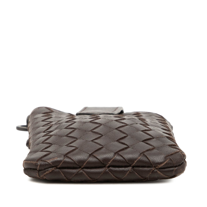 Bottega Veneta Étui téléphone Intrecciato nappa Marron – vue 3 – GABY PARIS