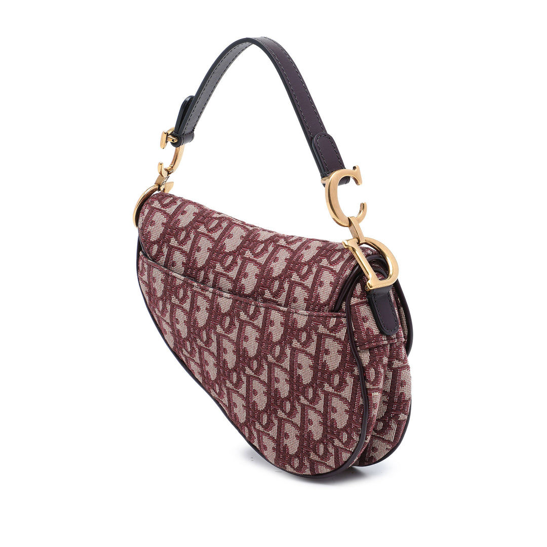 Dior Saddle Sac Mini Oblique Rouge – vue 2 – GABY PARIS