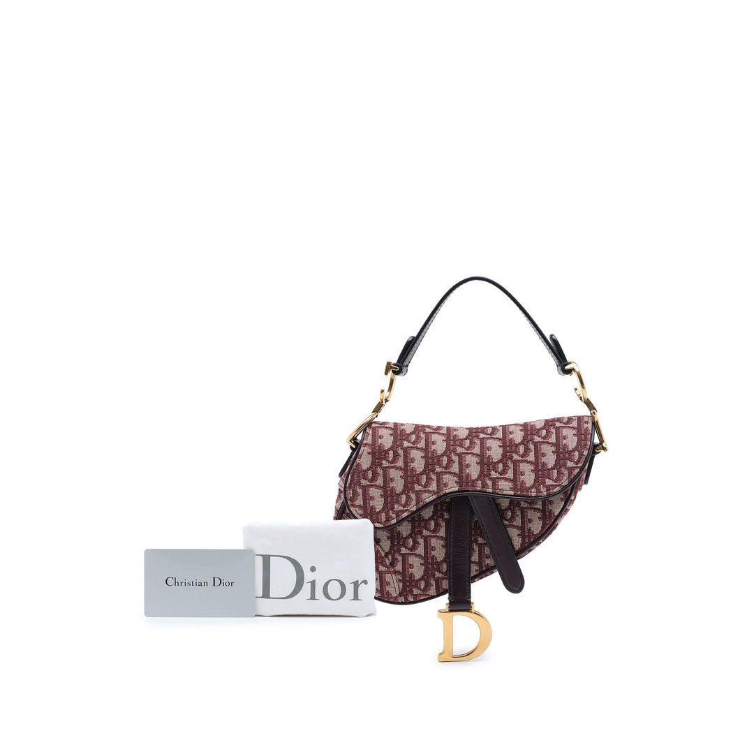 Dior Saddle Sac Mini Oblique Rouge – vue 7 – GABY PARIS