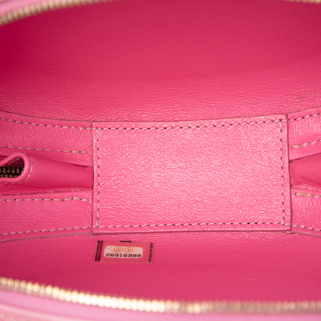 Chanel Chevron Surpiqué La Pausa Evening Sac Cuir de veau Rose – vue 4 – GABY PARIS