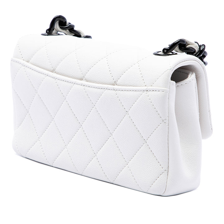 Chanel Sac bandoulière Matelassé My Everything à rabat Petit Cuir caviar Blanc – vue 2 – GABY PARIS