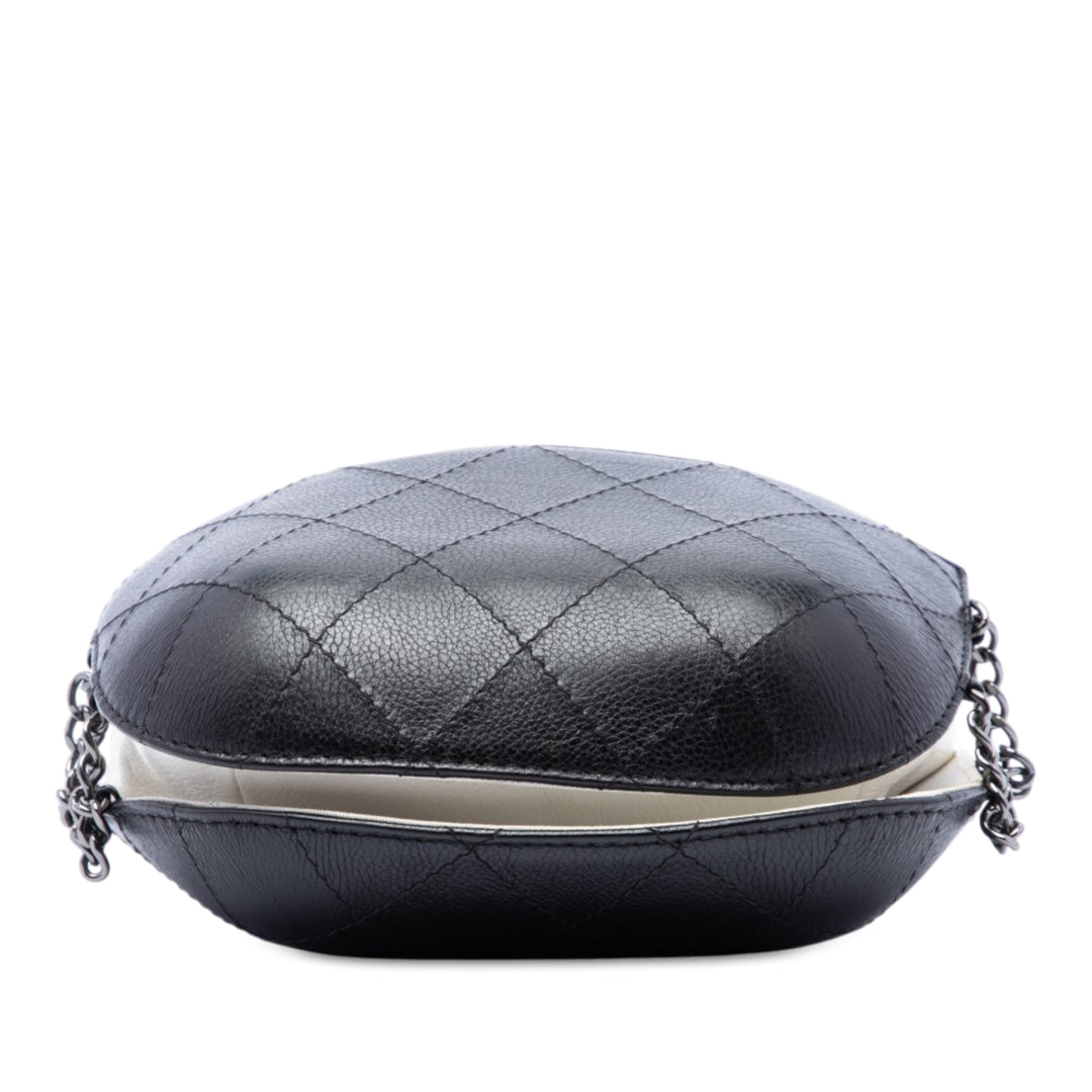 Chanel Bicolore Matelassé Gabrielle Sac seau Petit Cuir de veau Noir