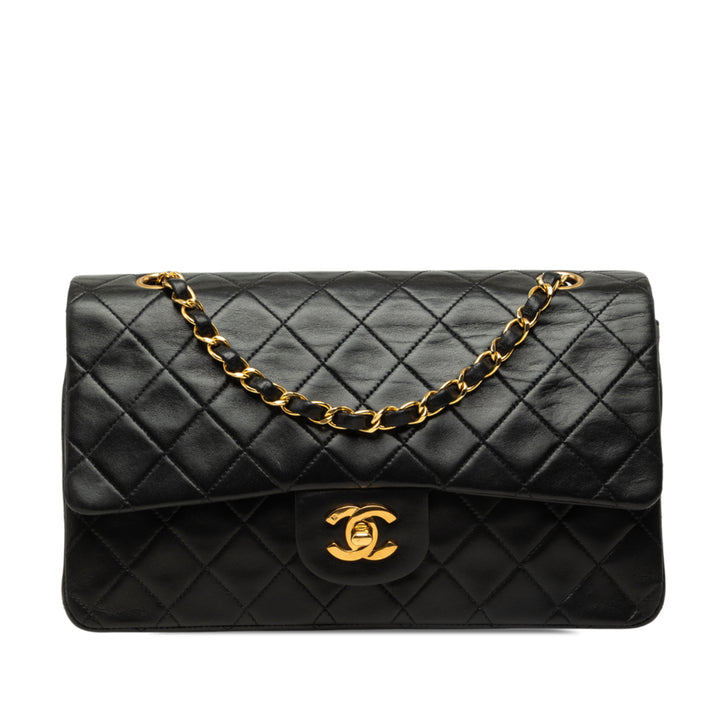 Chanel Classic Double rabat Moyen Cuir d'agneau Noir – vue principale – GABY PARIS