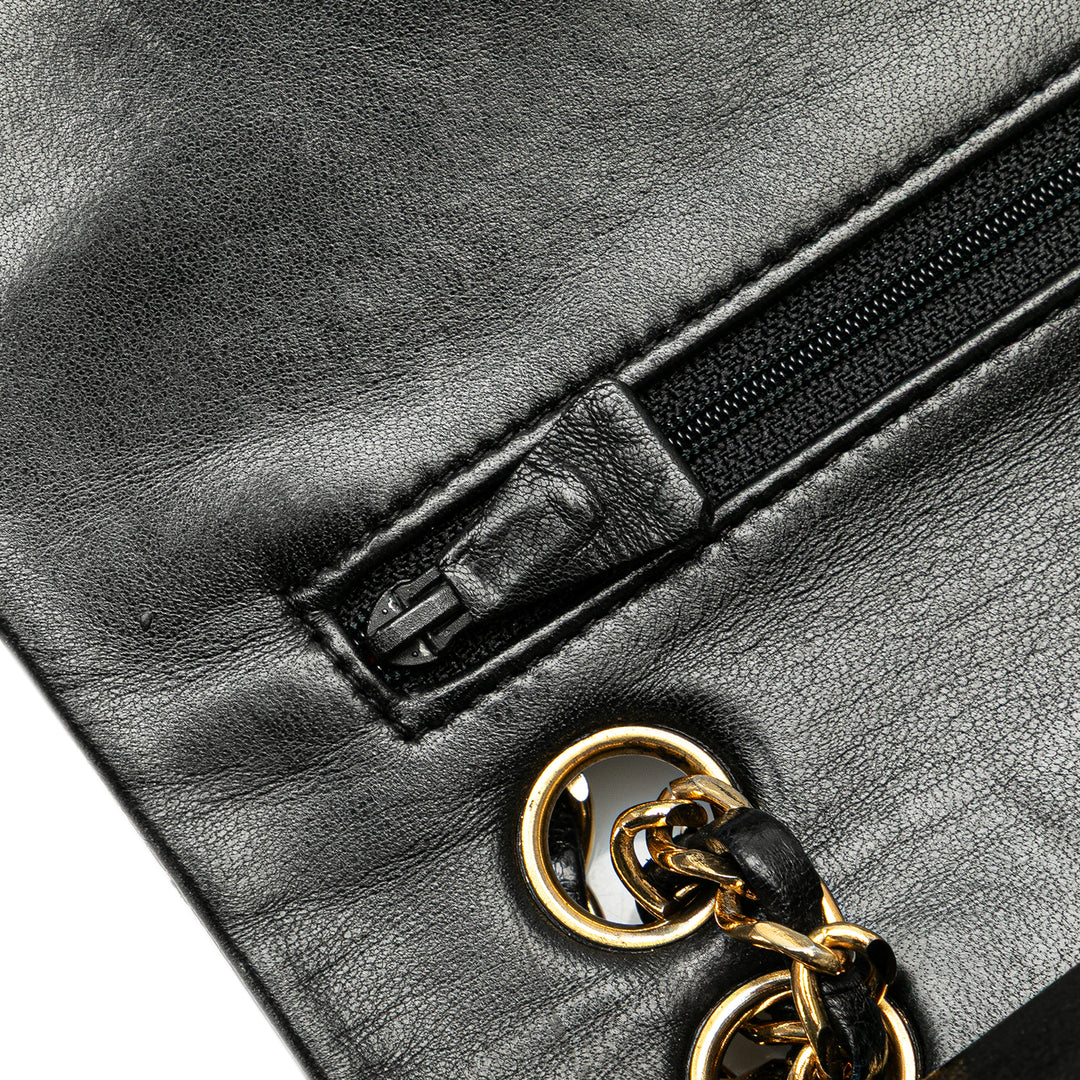Chanel Small Classic Cuir d’agneau Double rabat Noir